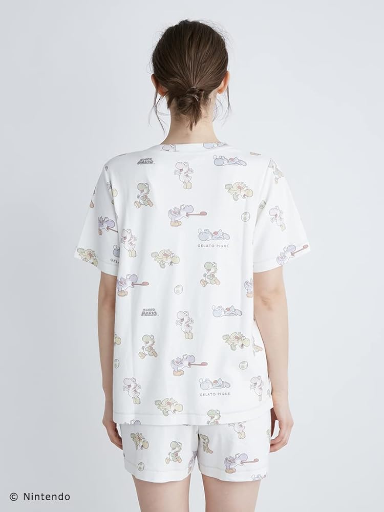 ジェラートピケ　マリオ　レディース　ヨッシー柄Tシャツ＆ショートパンツセット Amazon.co.jp: [ジェラート ピケ] スーパーマリオ【ジュニア